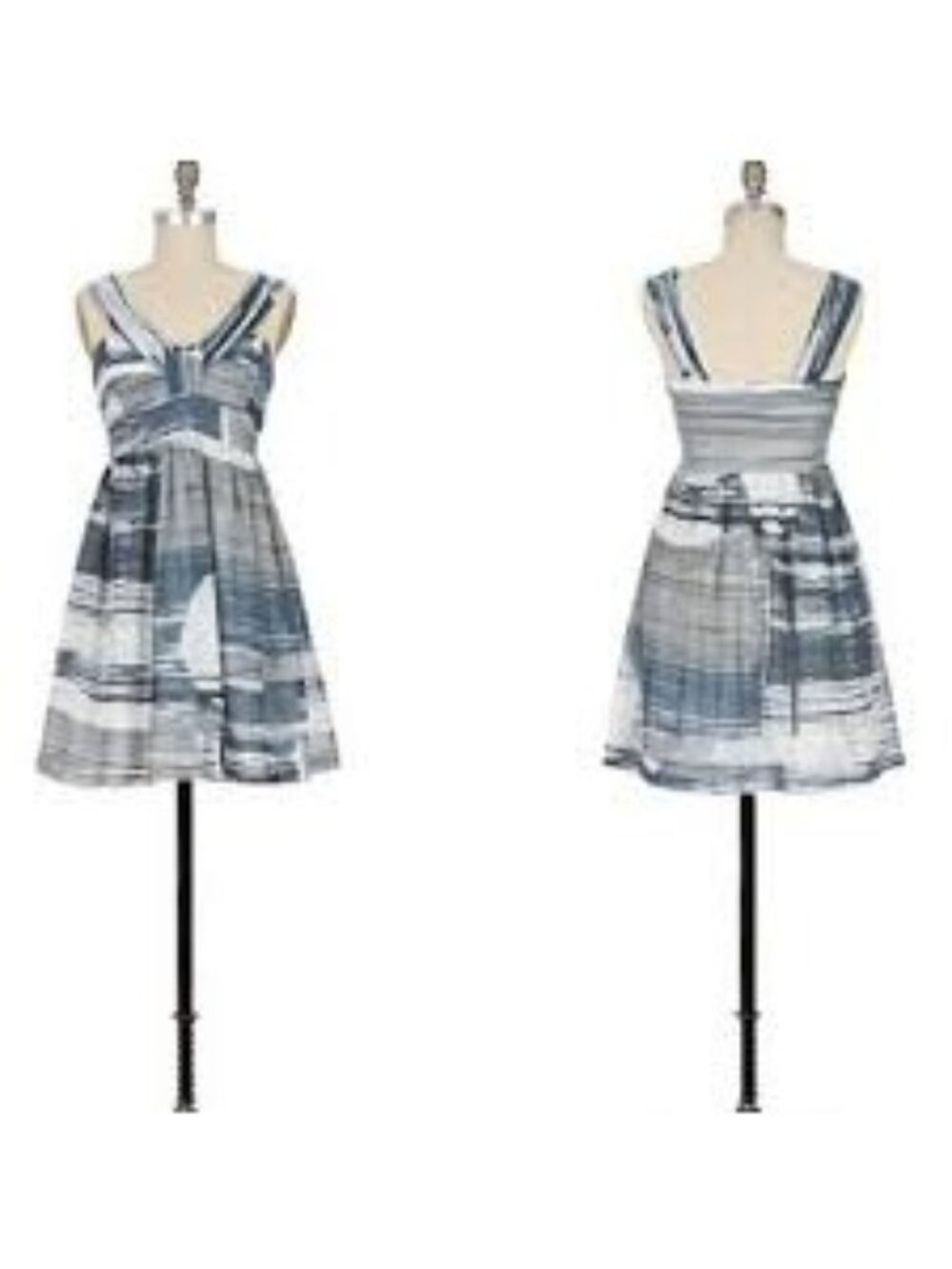 Anthropologie Sine Women's Sleeveless Fit & Flare Mini Dress  Blue Tones Size 0